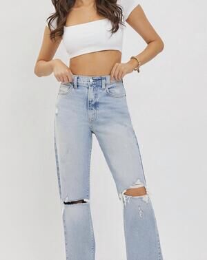 NEW CELLO super high rise dad jean in light denim
